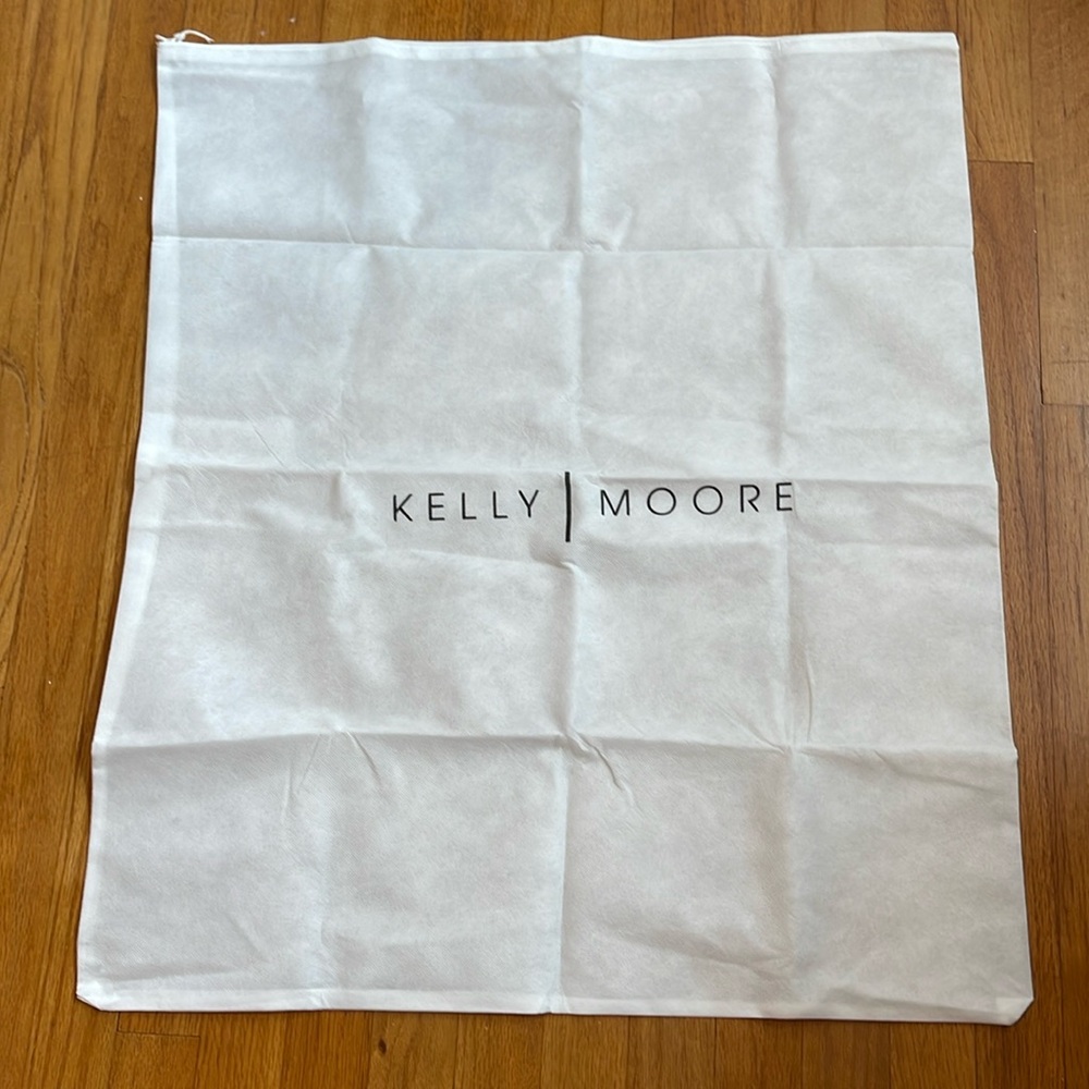 Kelly Moore dust bag for tote. 25”x30”. White with black writing. Drawstring.